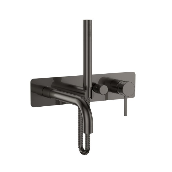 Scudo Core Wall-Mounted Bath/Shower Mixer & Handset - Gunmetal