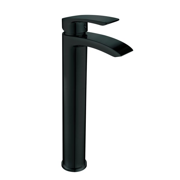 Scudo Belini Black Tall Mono Basin Mixer - Matt Black