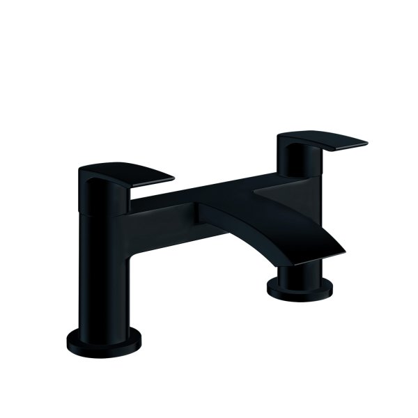 Scudo Belini Matt Black Deck-Mounted Bath Filler - Matt Black