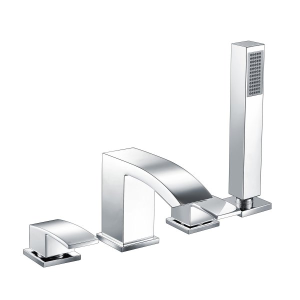 Scudo Descent 4 Hole Deck-Mounted Bath/Shower Mixer with Diverter - Chrome