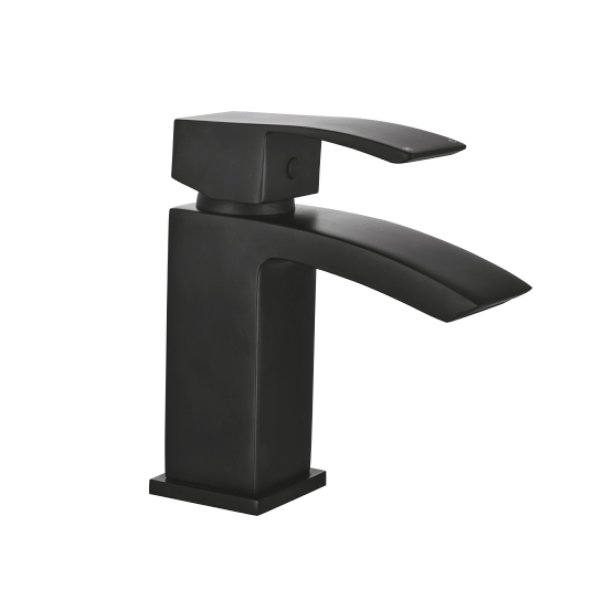 Scudo Descent Black Mini Mono Basin Mixer - Matt Black