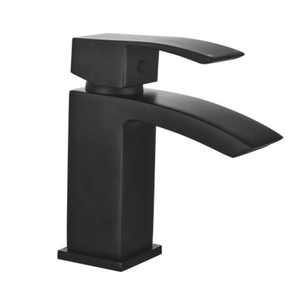 Scudo Descent Black Mono Basin Mixer - Matt Black