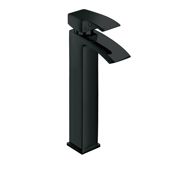 Scudo Descent Black Tall Mono Basin Mixer - Matt Black