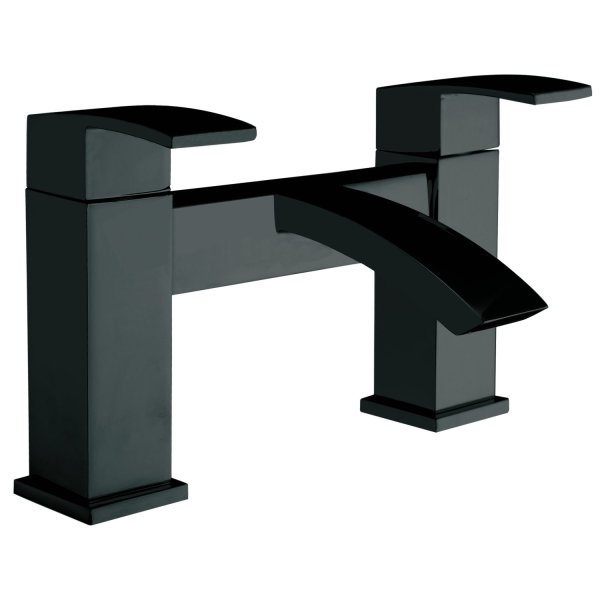Scudo Descent Deck-Mounted Bath Filler - Matt Black