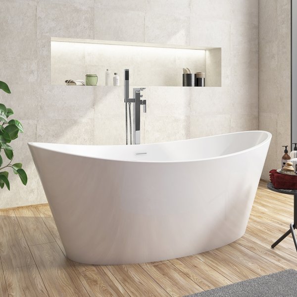 Scudo Muro Freestanding Bath/Shower Mixer - Chrome