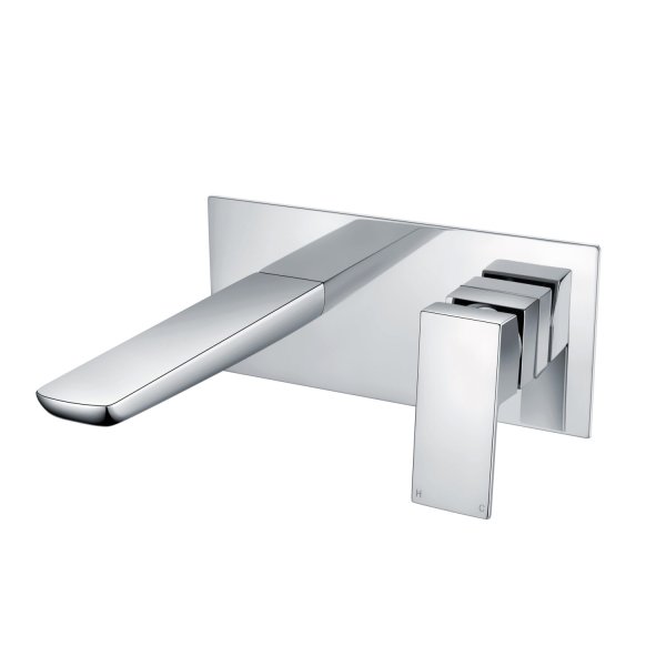 Scudo Muro Wall-Mounted Bath Mixer - Chrome