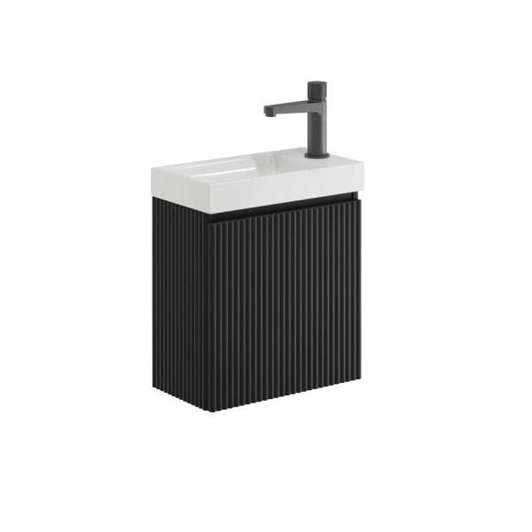Scudo Linea 400mm Cloakroom Vanity Unit - Matt Black
