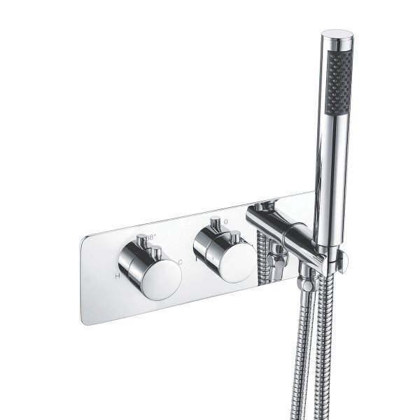 Scudo Round 2 Outlet Concealed Mixer Valve with Diverter - Chrome