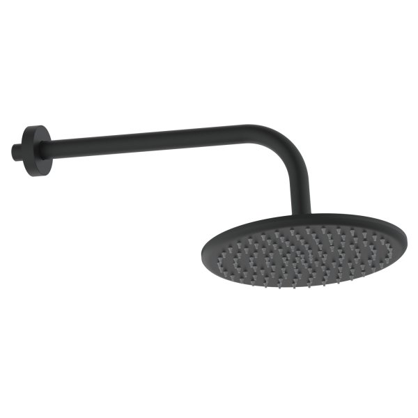 Scudo Round Shower Arm & Head - Matt Black