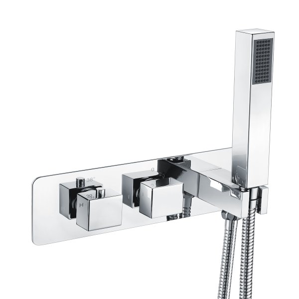 Scudo Square 2 Outlet Concealed Mixer Valve with Diverter - Chrome