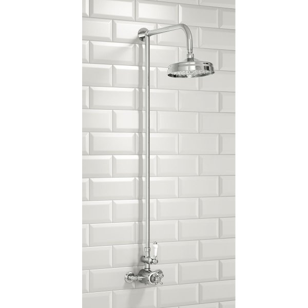 Scudo Traditional Rigid Riser Shower Kit with Fixed Head - Chrome