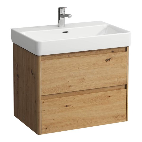 Laufen Base 2.0 700 x 450mm 2 Drawer Vanity Unit (for Pro S Basin) - Wild Oak