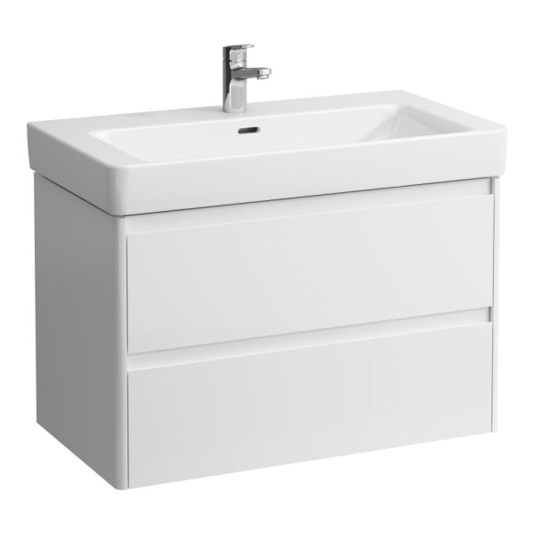 Laufen Base 2.0 800 x 450mm 2 Drawer Vanity Unit (for Pro S Basin) - Gloss White
