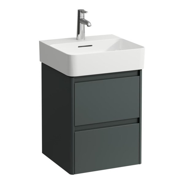 Laufen Base 2.0 450 x 400mm 2 Drawer Vanity Unit (for VAL Basin) - Traffic Grey
