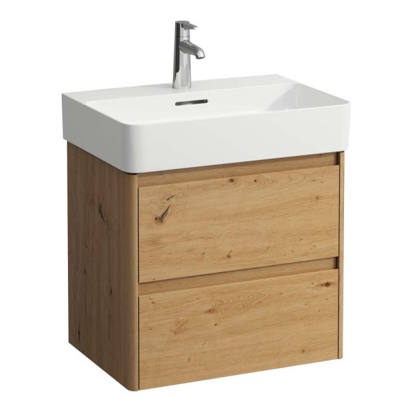 Laufen Base 2.0 600 x 400mm 2 Drawer Vanity Unit (for VAL Basin) - Wild Oak