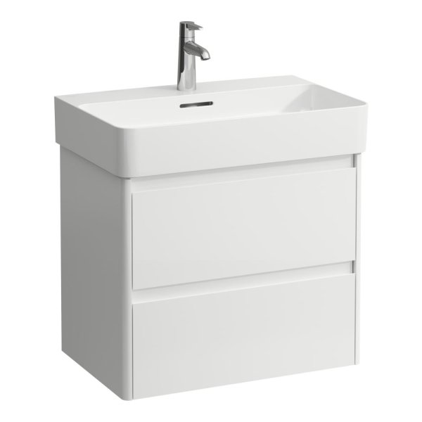 Laufen Base 2.0 650 x 400mm 2 Drawer Vanity Unit (for VAL Basin) - Gloss White