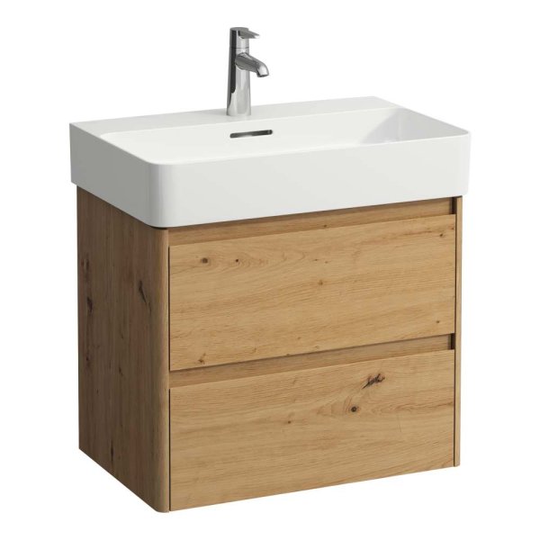 Laufen Base 2.0 650 x 400mm 2 Drawer Vanity Unit (for VAL Basin) - Wild Oak