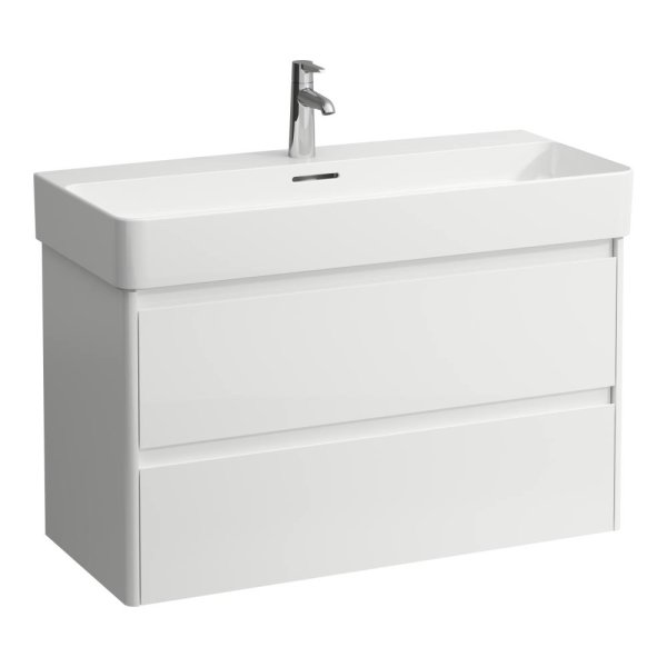 Laufen Base 2.0 950 x 400mm 2 Drawer Vanity Unit (for VAL Basin) - Gloss White