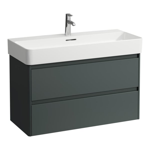 Laufen Base 2.0 950 x 400mm 2 Drawer Vanity Unit (for VAL Basin) - Traffic Grey