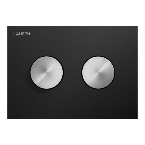 Laufen Ineo Groove Dual Flush Plate - Black/Inox