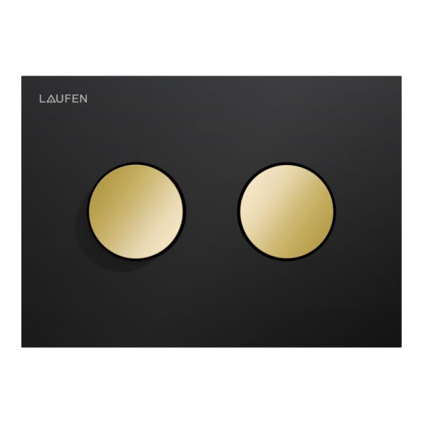 Laufen Ineo Groove Dual Flush Plate - Black/Gold