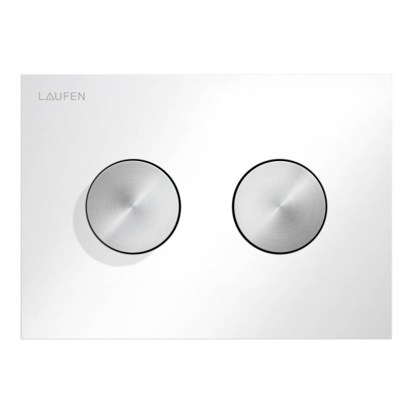 Laufen Ineo Groove Dual Flush Plate - White/Inox