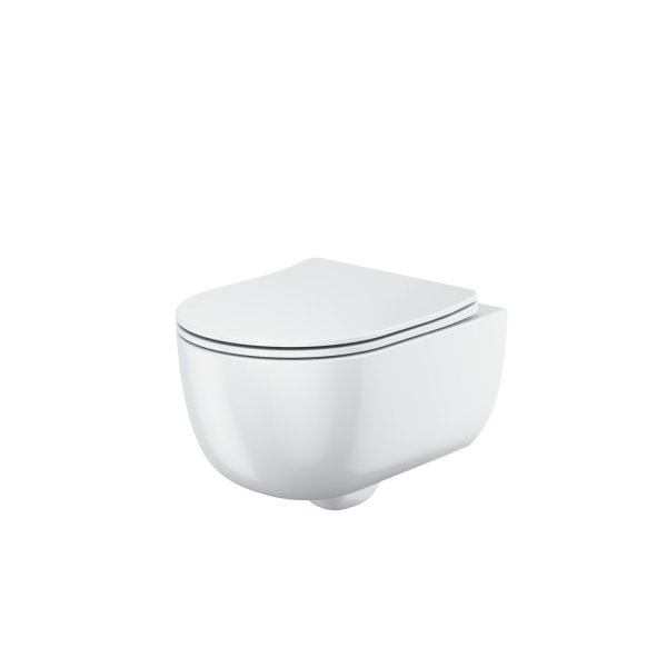 Scudo Riviera Round Wall-Hung Rimless Toilet & Seat - White