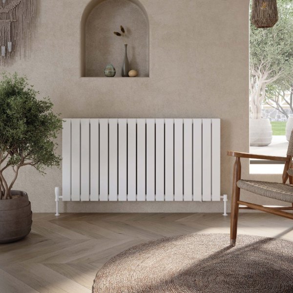 Scudo Bravo 600 x 1158mm Double Designer Radiator - White