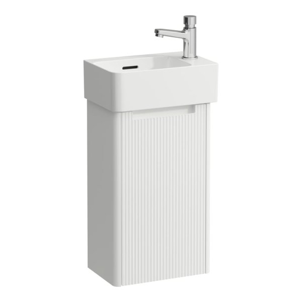 Laufen Juna 340mm 1 Door Right Hand Vanity Unit & VAL Basin Combi-Pack - Matt White