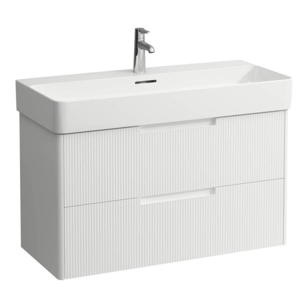 Laufen Juna 950 x 400mm 2 Drawer Vanity Unit (for VAL Basin) - Matt White