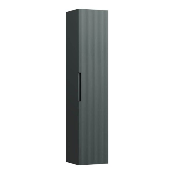 Laufen Juna 1650 x 335mm 1 Door Right Hand Tall Cabinet with Glass Shelves - Traffic Grey