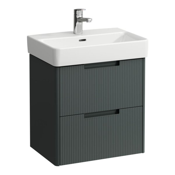 Laufen Juna 550 x 360mm 2 Drawer Vanity Unit (for Pro S Basin) - Traffic Grey