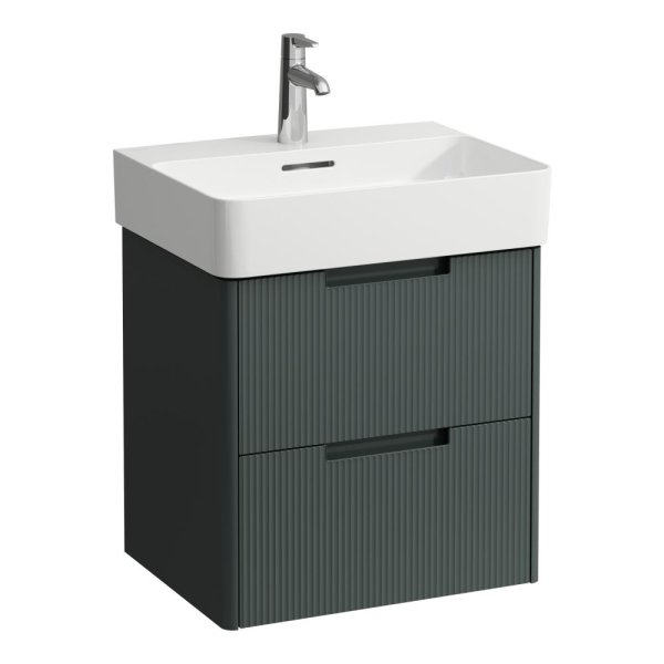 Laufen Juna 550 x 400mm 2 Drawer Vanity Unit (for VAL Basin) - Traffic Grey