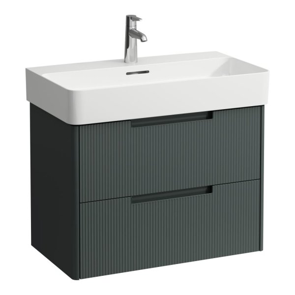 Laufen Juna 750 x 400mm 2 Drawer Vanity Unit (for VAL Basin) - Traffic Grey