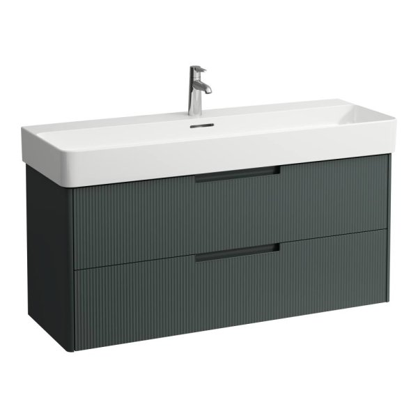 Laufen Juna 1200 x 400mm 2 Drawer Vanity Unit (for VAL Basin) - Traffic Grey