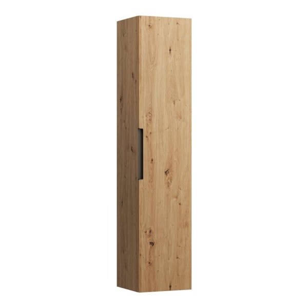 Laufen Juna 1650 x 335mm 1 Door Right Hand Tall Cabinet with Glass Shelves - Wild Oak