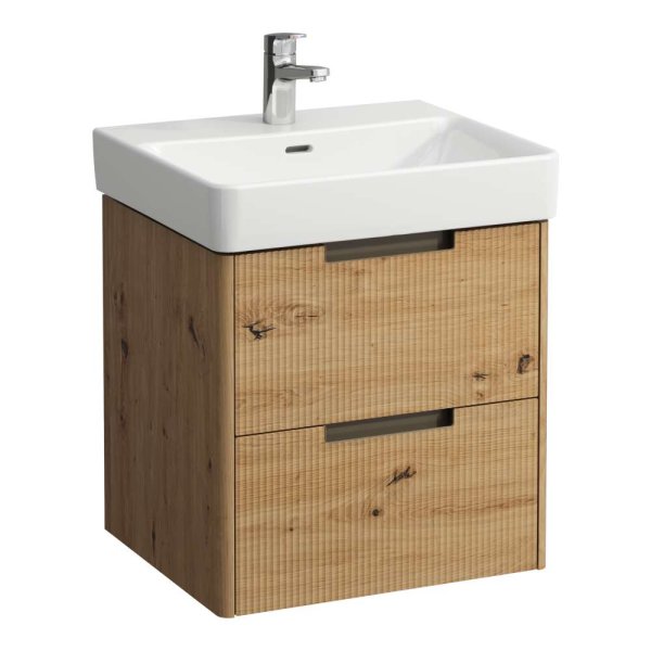 Laufen Juna 550 x 450mm 2 Drawer Vanity Unit (for Pro S Basin) - Wild Oak
