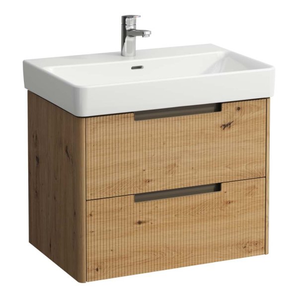 Laufen Juna 700 x 450mm 2 Drawer Vanity Unit (for Pro S Basin) - Wild Oak