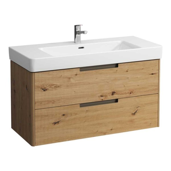Laufen Juna 1050 x 450mm 2 Drawer Vanity Unit (for Pro S Basin) - Wild Oak