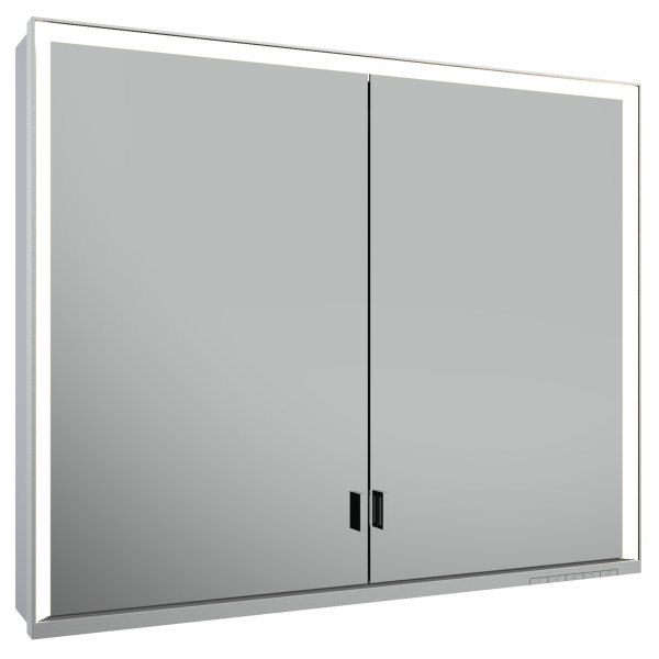 Keuco Royal Lumos 900 x 735 x 165mm Mirror Cabinet - Anodised Silver