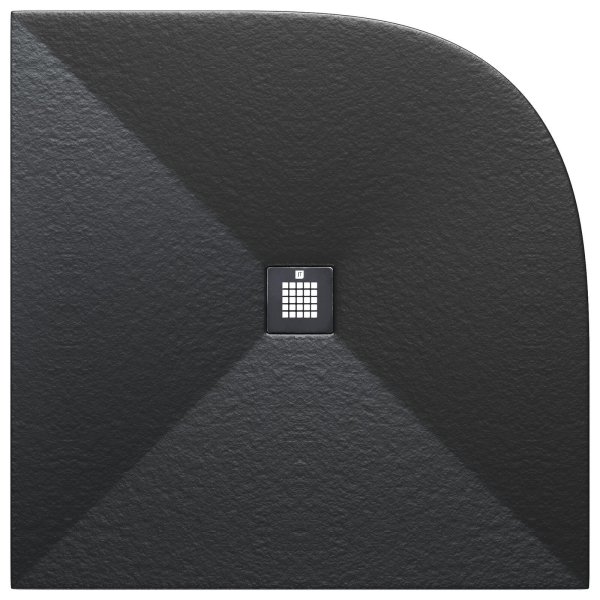 Just Trays Naturals 900mm Stone Quadrant Shower Tray - Graphite Grey