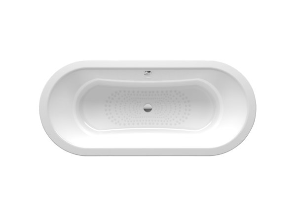 Roca Duo Plus 1800 x 800mm Double-Ended Oval Steel Bath with Anti-Slip Base