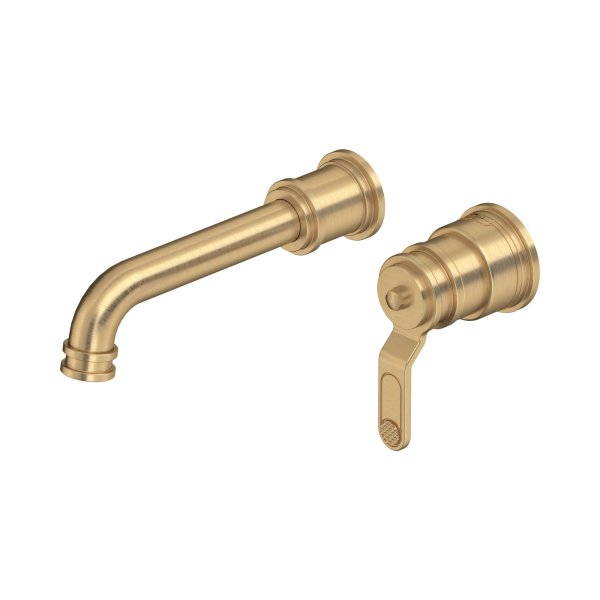 Perrin & Rowe Armstrong Armstrong Wall-Mounted Single Lever Basin Mixer - Satin Brass