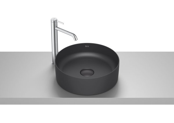 Roca Terra 390mm Round Countertop Basin - Matt Black