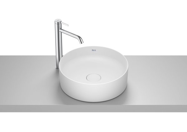 Roca Terra 390mm Round Countertop Basin - Matt White