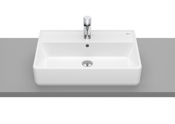 Roca The Gap Square 600 x 420mm 1 Taphole Countertop Basin