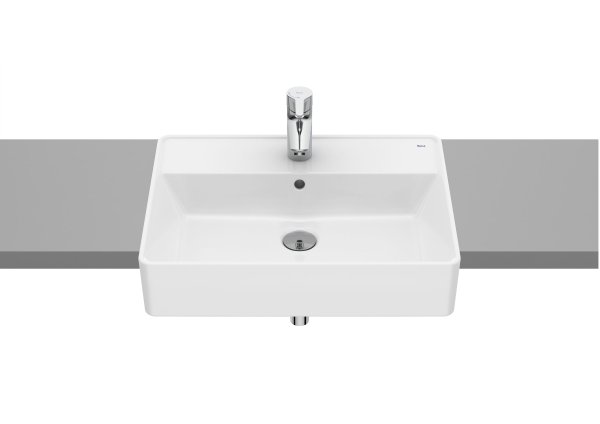 Roca The Gap Square 550mm 1 Taphole Semi-Recessed Basin