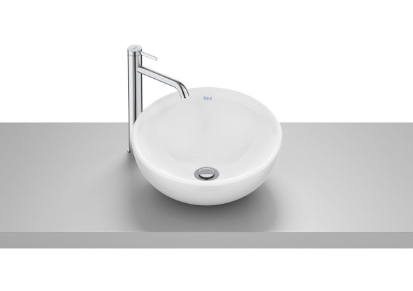 Roca Bol 380mm Round 0 Taphole Countertop Basin - White