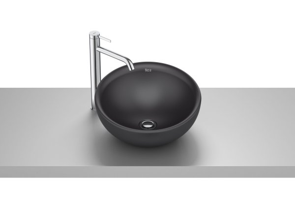 Roca Bol 380mm Round 0 Taphole Countertop Basin - Matt Black