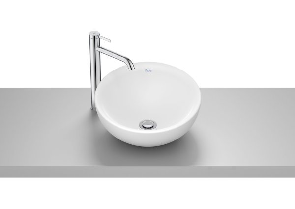 Roca Bol 380mm Round 0 Taphole Countertop Basin - Matt White